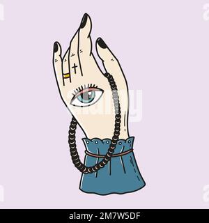 Colorful retro hand tattoo vector design Stock Vector
