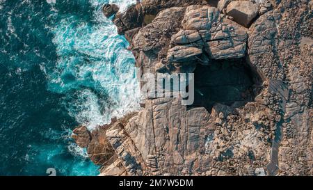 Aerial image of Natural brige in Albany, Western Australia Stock Photo