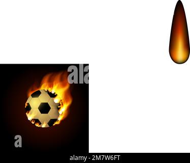 Football ball on Fire. Illustration on black background Eps 10. Stock Vector