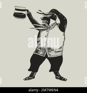 Bear with coffee logo vector business corporate identity illustration Stock Vector