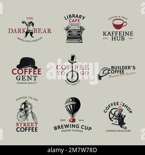 Coffee shop logo vector business corporate identity set Stock Vector