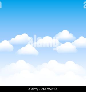 Clouds over blue sky background. Vector illustration. Eps 10. Stock Vector
