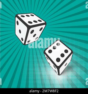 Two falling dice. Vector illustration. Eps 10. Stock Vector