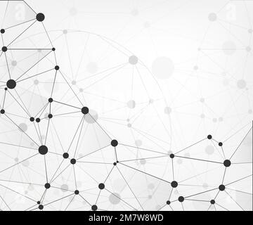 Global network connections with points and lines. Abstract technology background. Molecular structure with connected points. Vector illustration. Eps Stock Vector