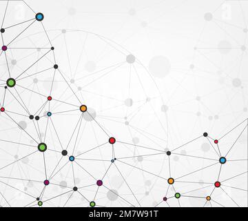 Global network connections with points and lines. Abstract technology background. Molecular structure with connected points. Vector illustration. Eps Stock Vector