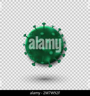 Bacteria virus cell isolated on transparent background. Vector illustration. Eps 10. Stock Vector