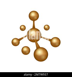 3D realistic Molecule icon. Dna sign. biotechnology logo. Vector illustration. Eps 10. Stock Vector