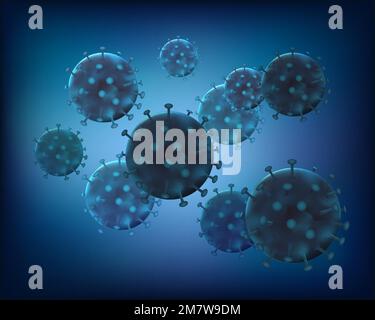 Realistic 3d microscopic viruses and bacteria isolated vector set ...