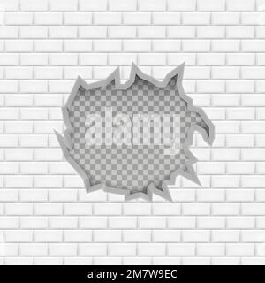 Wall with hole. Vector illustration. Eps 10. Stock Vector