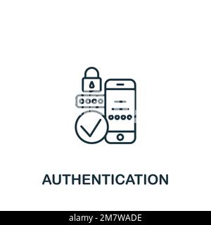Authentication icon. Monochrome simple Smart Technology icon for templates, web design and infographics Stock Vector