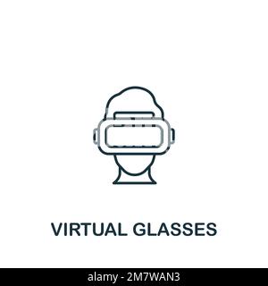 Virtual Glasses icon. Monochrome simple Smart Technology icon for templates, web design and infographics Stock Vector