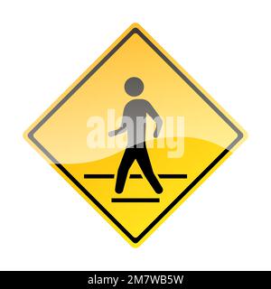 Pedestrian Traffic Sign isolated on white background. Vector illustration. Eps 10. Stock Vector
