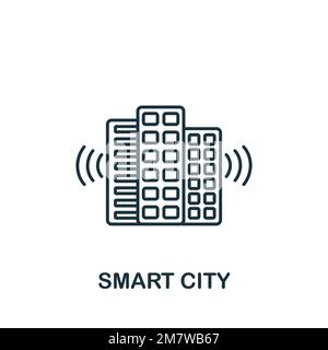 Smart City icon. Monochrome simple Smart Technology icon for templates, web design and infographics Stock Vector