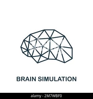 Brain Simulation icon. Monochrome simple Smart Technology icon for templates, web design and infographics Stock Vector