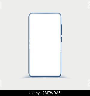 3d smartphone with empty screen for mockup mobile concept. Showcase cellphone frame display Minimal scene with device phone. Mobile phone isolated on Stock Vector