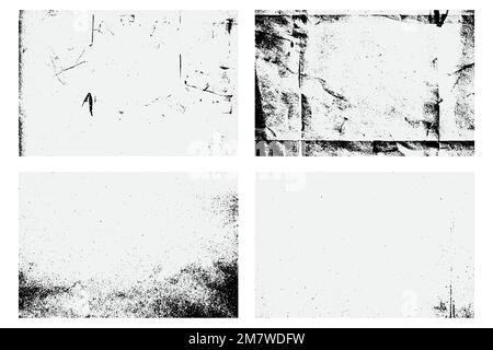 Set of the texture with effect grunge, damaged, old  Vector EPS Stock Vector
