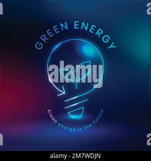 Environmental light bulb logo vector with green energy text Stock Vector