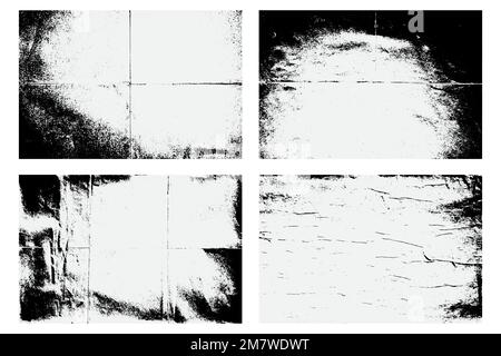 Set of the texture with effect grunge, damaged, old  Vector EPS Stock Vector