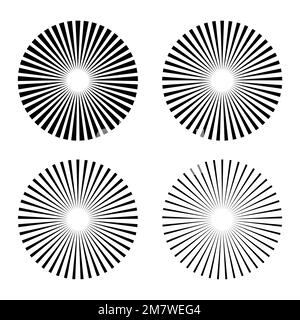 Set rays, beams element. Collection starburst shape. Radiating, radial, merging lines. isolated on white background. Vector illustration. Eps 10 Stock Vector