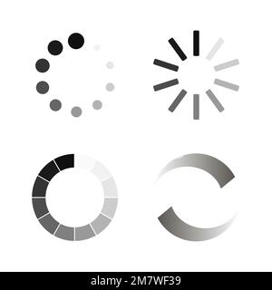 Set Loading icons. Collection of modern preloaders Isolated on white background. Vector illustration, eps 10 Stock Vector