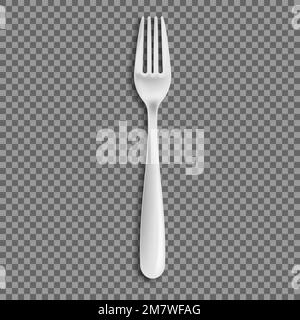 Realistic Fork isolated on transparent background. Vector illustration. Eps 10. Stock Vector