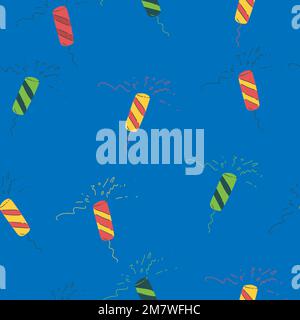 Hand drawn doodles. Fourth of July. Independence Day. Vector seamless pattern. Stock Vector