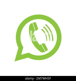 Phone handset in speech bubble. Messenger icon isolated on background. Vector illustration. Eps 10. Stock Vector