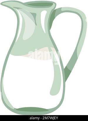 Fresh milk in jug, organic and natural ingredient Stock Vector