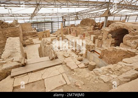 Ephesus archeological site. Terrace houses interior. Reconstruction works. Turkey Stock Photo