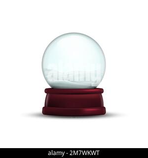 Christmas snow globe isolated on white background. Vector illustration. Eps 10. Stock Vector