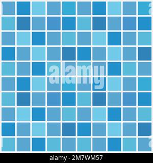Blue ceramic tile mosaic in swimming pool. Vector illustration. Eps 10. Stock Vector