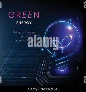 Green energy technology template vector environment banner Stock Vector