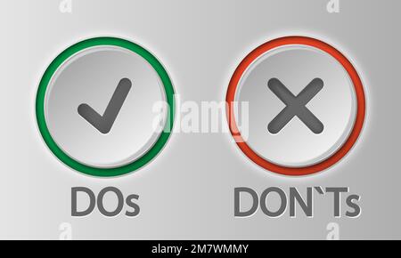 like dislike icon. Do and Don't or Like isolated on white background. Vector illustration. Eps 10. Stock Vector
