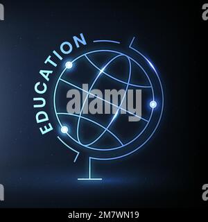 Geography education logo template vector with globe science graphic Stock Vector