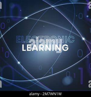 Electronic learning education template vector technology social media post Stock Vector