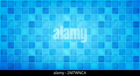 Blue ceramic tile mosaic in swimming pool. Vector illustration. Eps 10. Stock Vector