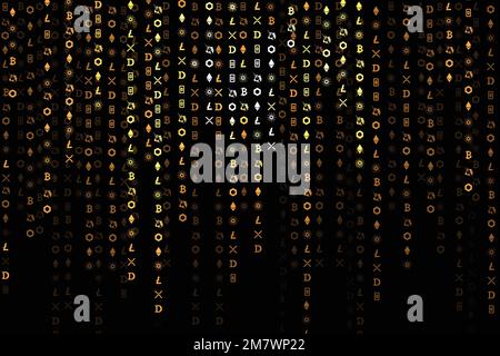 Cryptocurrency coding digital background vector open-source blockchain concept Stock Vector