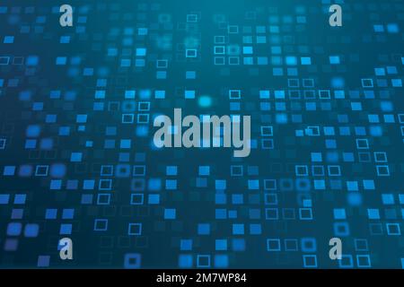 Blockchain technology background vector in gradient blue Stock Vector