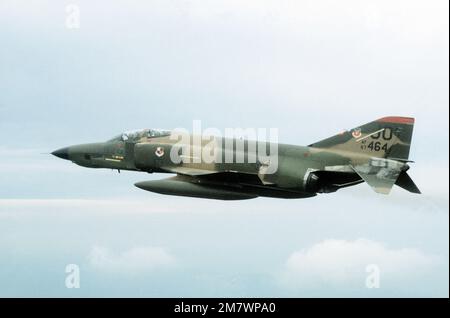 A left side view of an RF-4C Phantom II aircraft in flight near RAF Alconbury, England during Exercise Salty Bee. Subject Operation/Series: SALTY BEE Country: Unknown Stock Photo