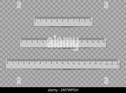 Transparent rulers set realistic drawing Vector Image