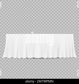 Table with tablecloth isolated on a transparent background. Vector illustration. Eps 10. Stock Vector