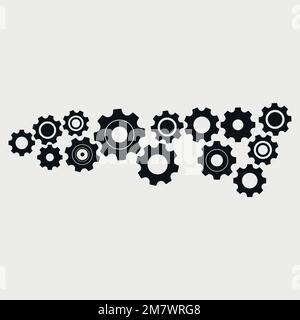 Gears icons on white background. Vector illustration. Eps 10. Stock Vector