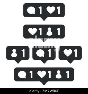 Set of social media icons isolated on white background. Vector illustration. Eps 10. Stock Vector