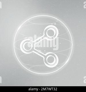 Digital connectivity technology icon vector in white on gradient background Stock Vector
