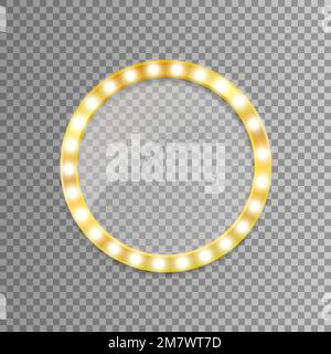 Golden mirror isolated on transparent background. Vector illustration. Eps 10 Stock Vector