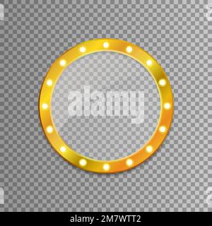 Golden mirror isolated on transparent background. Vector illustration. Eps 10 Stock Vector