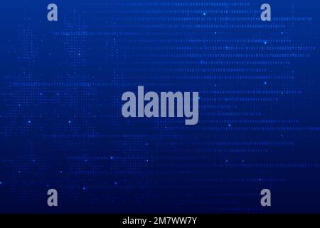 Blue data technology background vector with binary code Stock Vector