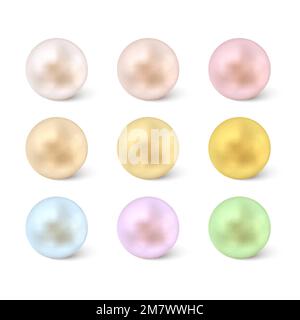 Pearl set isolated on white background. Vector illustration. Eps 10. Stock Vector