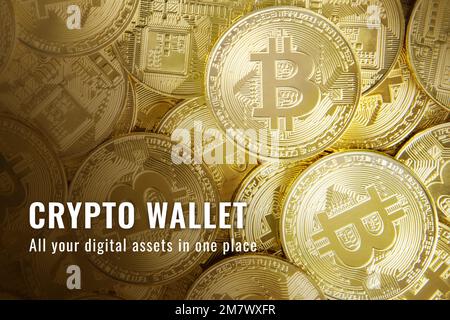 Crypto wallet finance template vector open-source blockchain blog banner Stock Vector