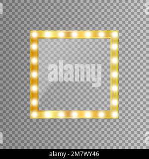 Golden mirror isolated on transparent background. Vector illustration. Eps 10 Stock Vector